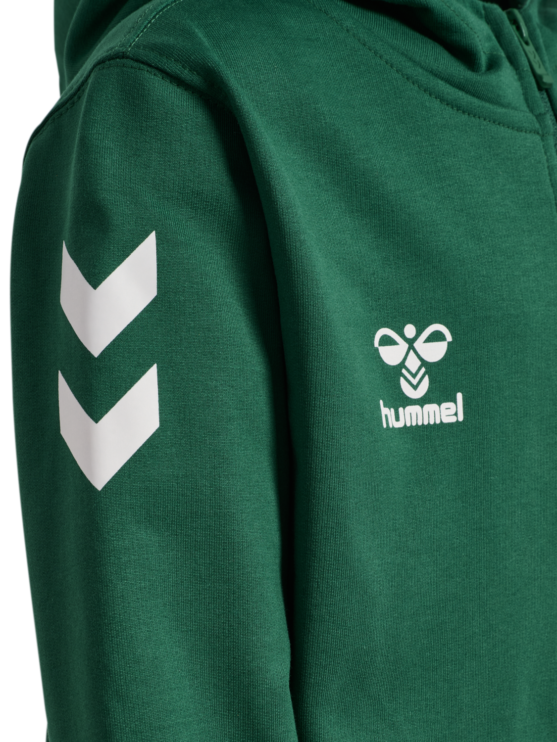 hmlGO 2.0 CHEVRON ZIP HOODIE KIDS, EVERGREEN, packshot