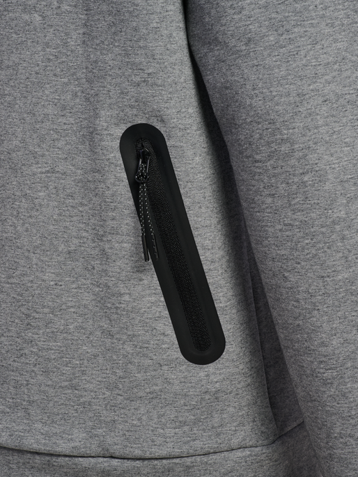 hmlTECH FLEECE REGULAR ZIP HOODIE, GREY MELANGE hmlTECH FLEECE REGULAR ZIP HOODIE, GREY MELANGE, packshot