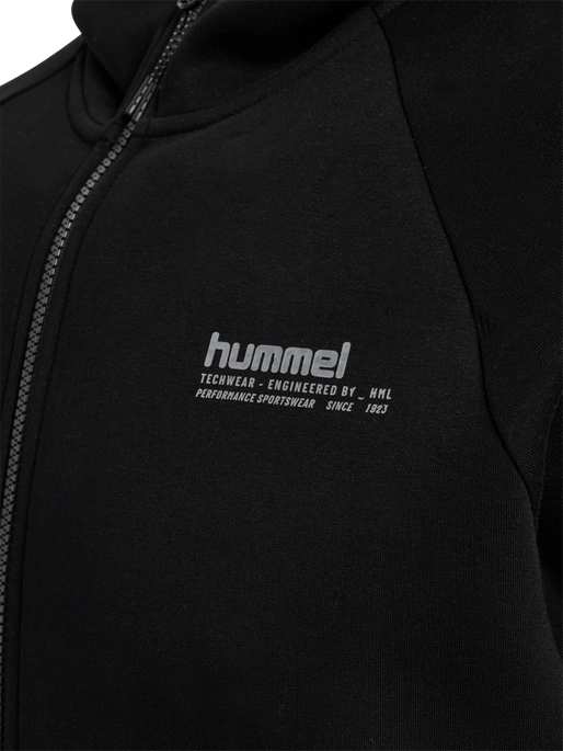 hmlTECH FLEECE REGULAR ZIP HOODIE, BLACK hmlTECH FLEECE REGULAR ZIP HOODIE, BLACK, packshot