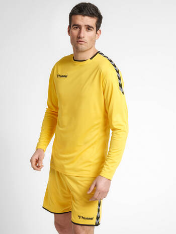hmlAUTHENTIC POLY JERSEY L/S, SPORTS YELLOW/BLACK, model