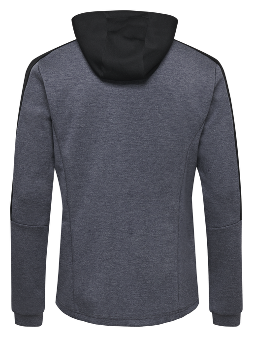 hmlTROPPER ZIP HOODIE, BLACK IRIS MELANGE, packshot