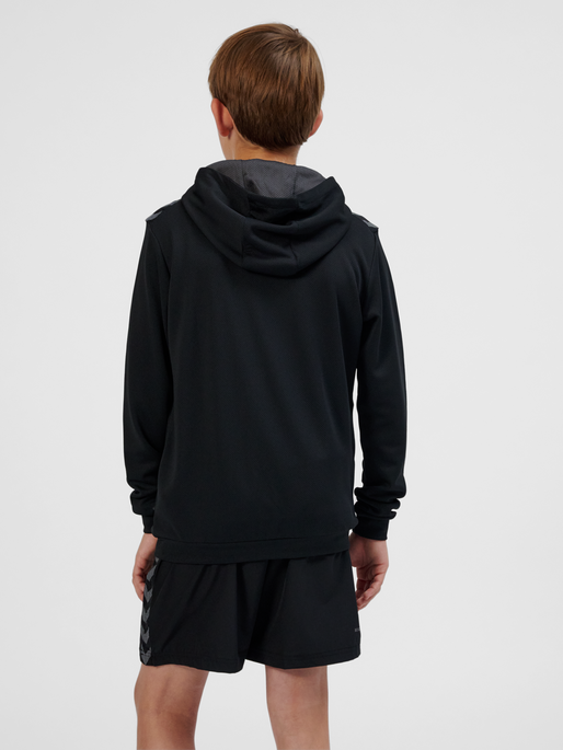 hmlAUTHENTIC PL ZIP HOODIE KIDS, BLACK, model