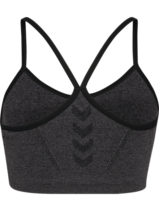 hmlCI SEAMLESS SCRUNCH SPORTS BRA, BLACK MELANGE, packshot