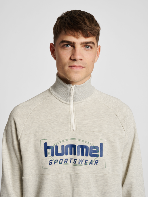hmlLGC RON HALFZIP SWEATSHIRT, TOFU MELANGE, model