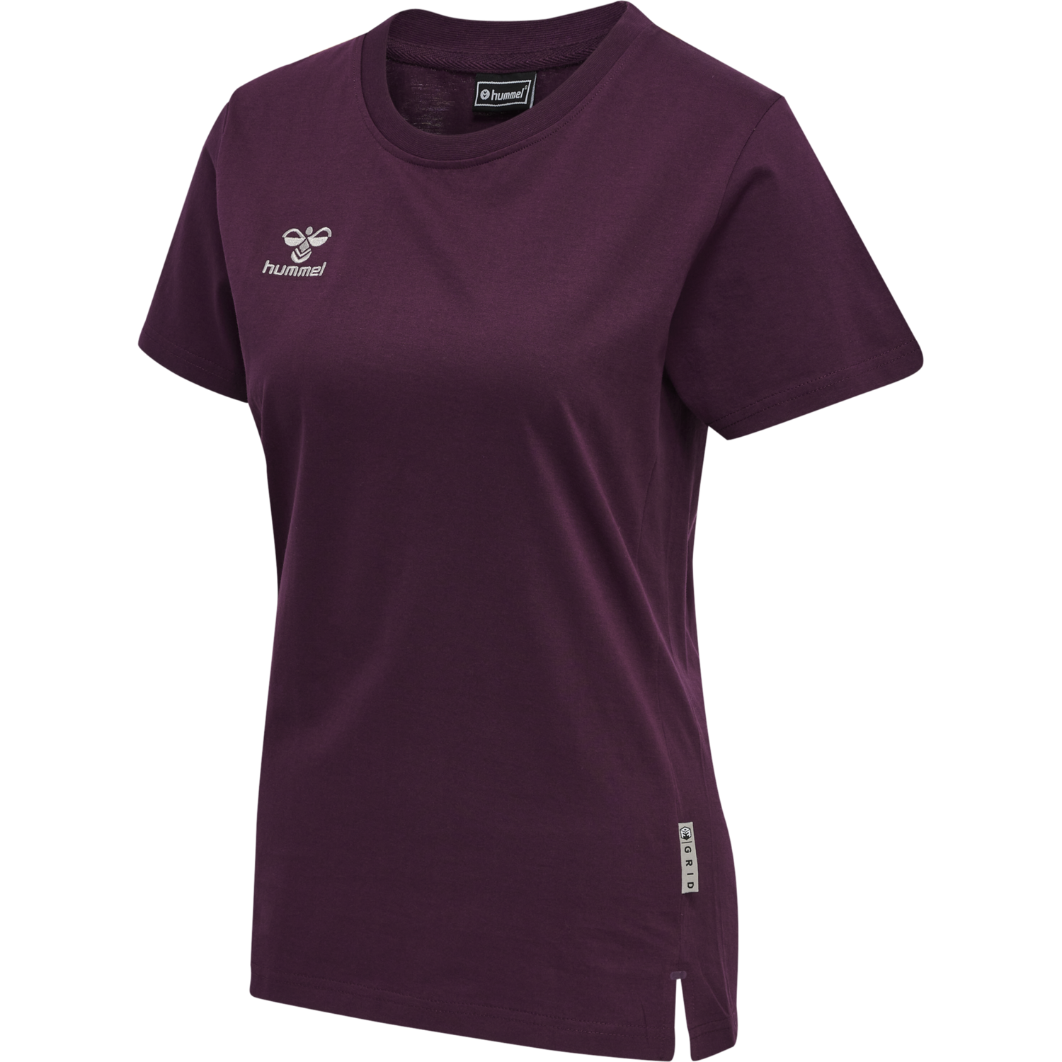 hmlMOVE GRID COTTON T-SHIRT S/S WOM, GRAPE WINE, packshot