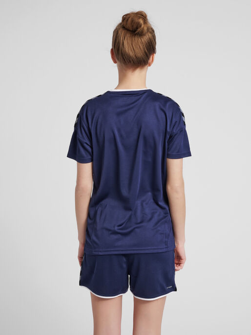 hmlAUTHENTIC POLY JERSEY WOMAN S/S, MARINE, model