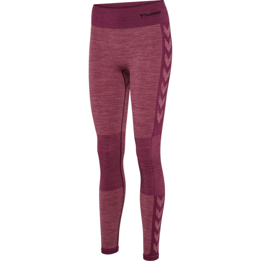 hmlCLEA SEAMLESS MID WAIST TIGHTS, GRAPE WINE, packshot