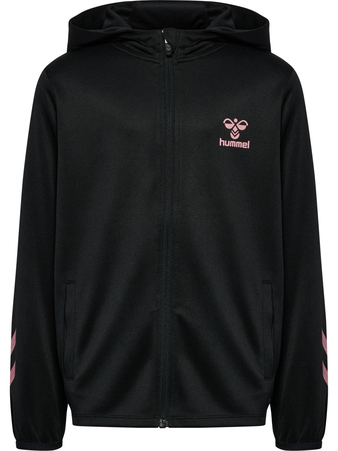 hmlSHIMMER TRACK JACKET KIDS, BLACK/BRIDAL ROSE, packshot