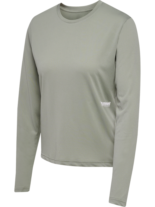 hmlPULSE WORKOUT W T-SHIRT L/S, SEAGRASS, packshot