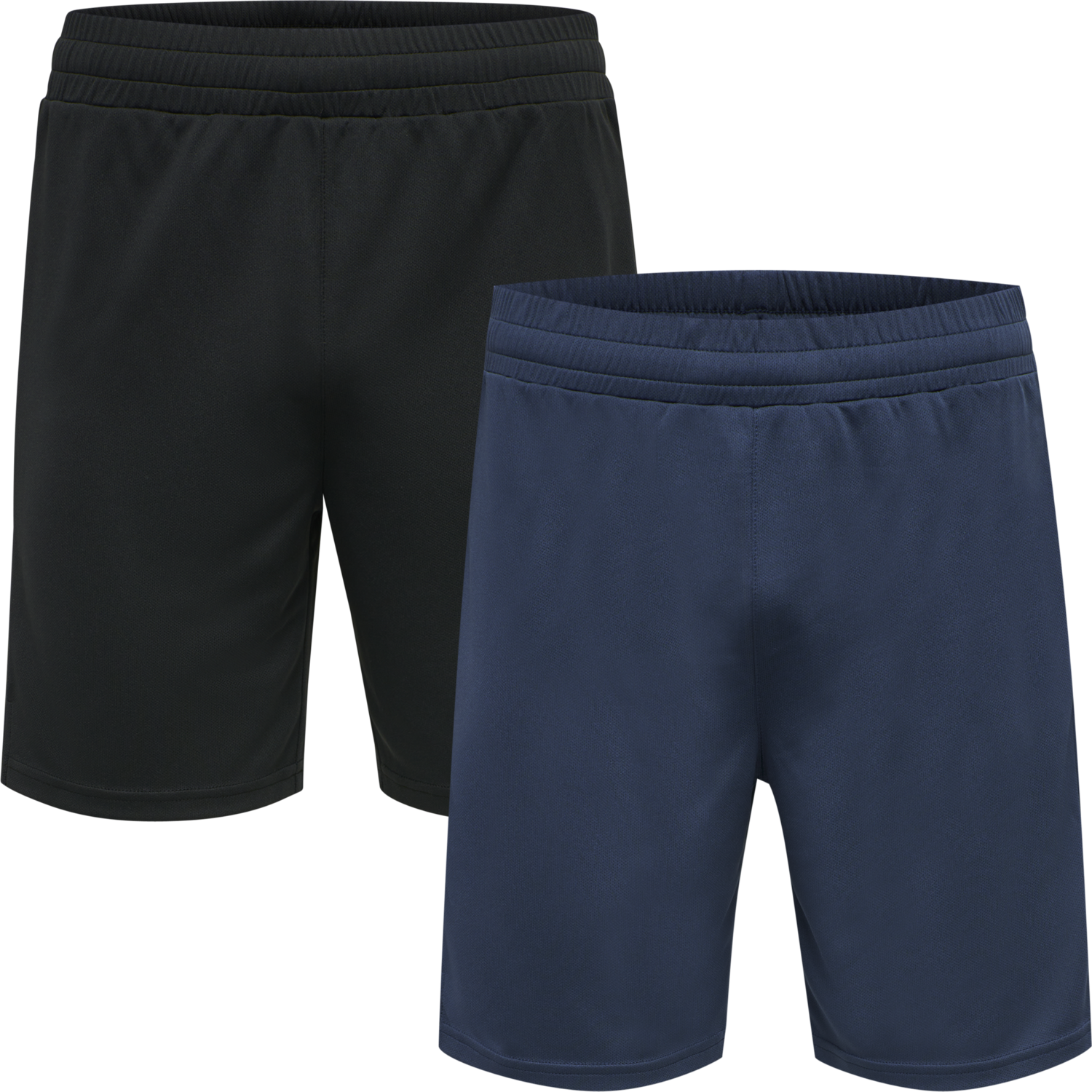 hmlTE TOPAZ 2-PACK SHORTS, BLACK/INSIGINA BLUE, packshot