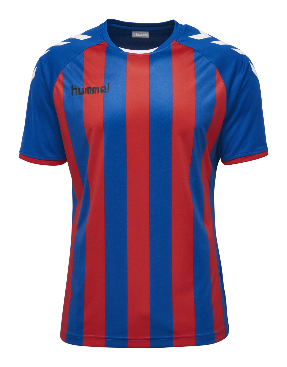 red and blue soccer jersey