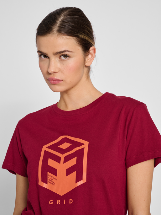 hmlOFFGRID COTTON JERSEY S/S WO, RHUBARB, model