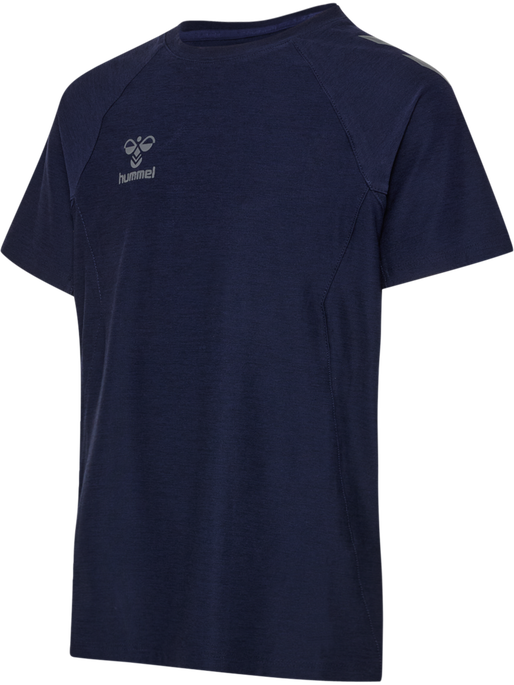 hmlCIMA 2.0 JERSEY S/S KIDS, MARINE MELANGE, packshot