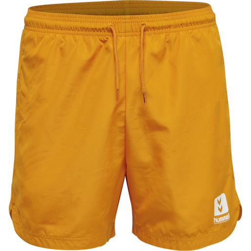 hmlAIKO SHORT BOARD SHORTS, DARK CHEDDAR, packshot