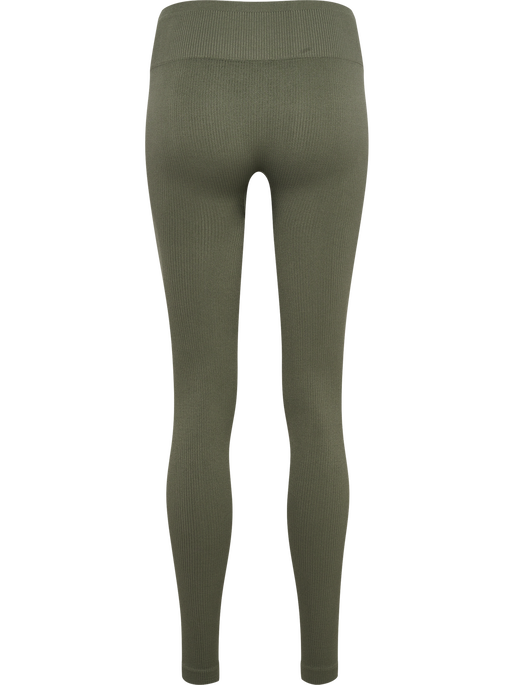 hmlPULSE SEAMLESS RIB MW TIGHTS, DUSTY OLIVE, packshot