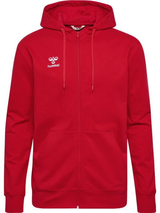 hmlGO 2.0 ZIP HOODIE, TRUE RED, packshot
