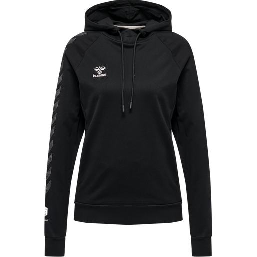 hmlMOVE GRID COTTON HOODIE WOMAN, BLACK, packshot