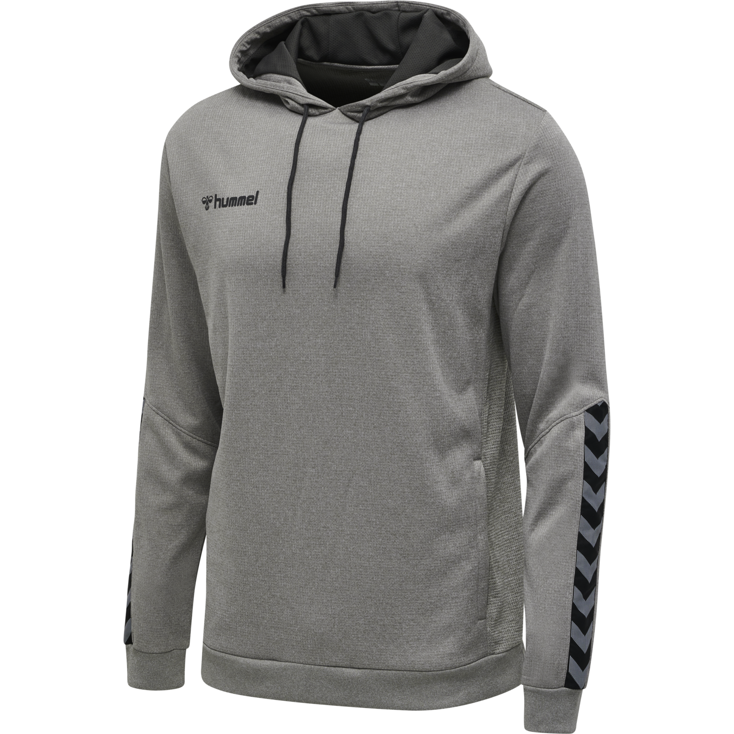 hmlAUTHENTIC POLY HOODIE, GREY MELANGE, packshot