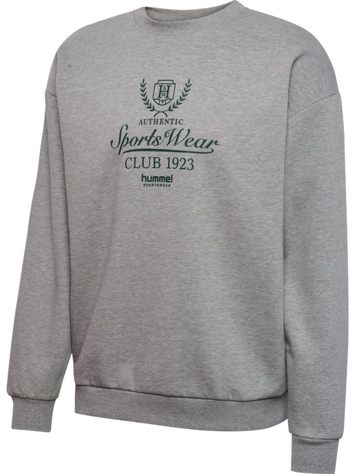 hmlLOOSE CREWNECK CLUB SPORTSWEAR, GREY MELANGE, packshot