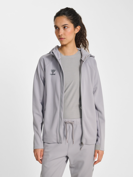 hmlCIMA 2.0 ZIP HOODIE WOMAN, ALLOY, model