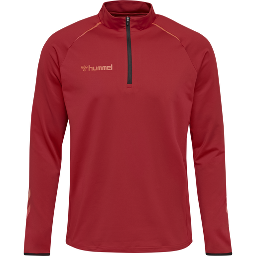 hmlAUTHENTIC PRO HALF ZIP SWEAT, CHILI PEPPER, packshot