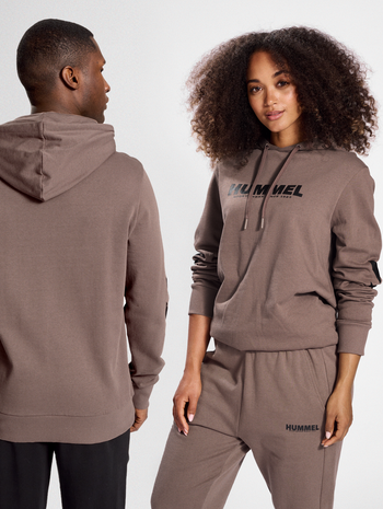 hmlLEGACY LOGO HOODIE, IRON, model