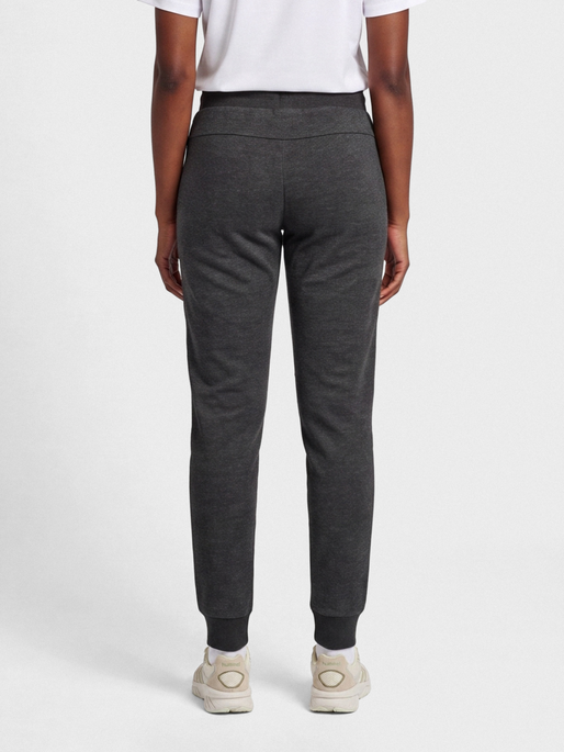 hmlOLIVIA REGULAR PANTS, BLACK MELANGE, model