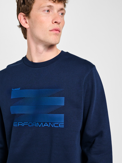 hmlGRAPHIC CREWNECK, DRESS BLUES, model