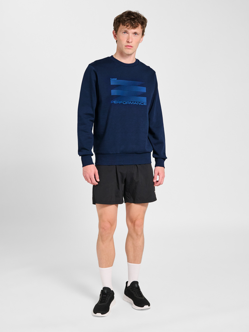 hmlGRAPHIC CREWNECK, DRESS BLUES, model