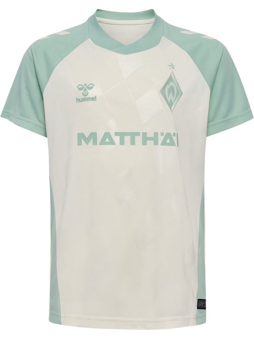 WER 24/25 AWAY JERSEY S/S KIDS, MARSHMELLOW/SILT GREEN, packshot