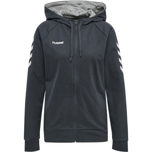 HMLGO COTTON ZIP HOODIE WOMAN, INDIA INK, packshot
