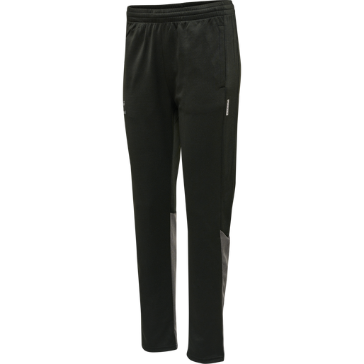 hmlONGRID POLY PANTS WO, JET BLACK/FORGED IRON, packshot
