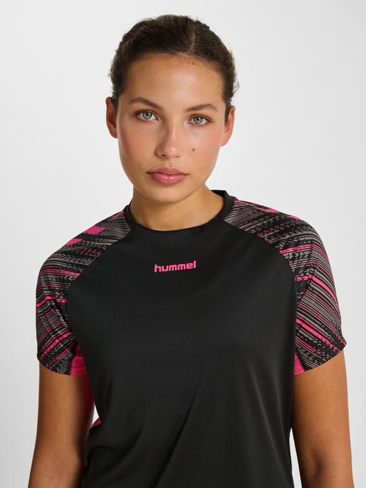 hmlBLAZE PRO TRAINING JERSEY S/S WO, BLACK/PINK, model