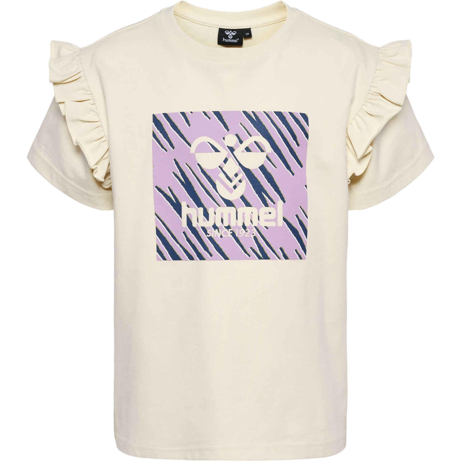 hmlFLOWY RUFFLE T-SHIRT S/S, BIRCH, packshot