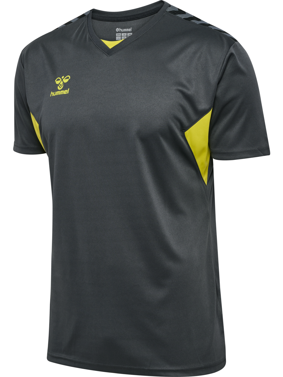 hmlAUTHENTIC PL JERSEY S/S, ASPHALT/SULPHUR SPRING, packshot