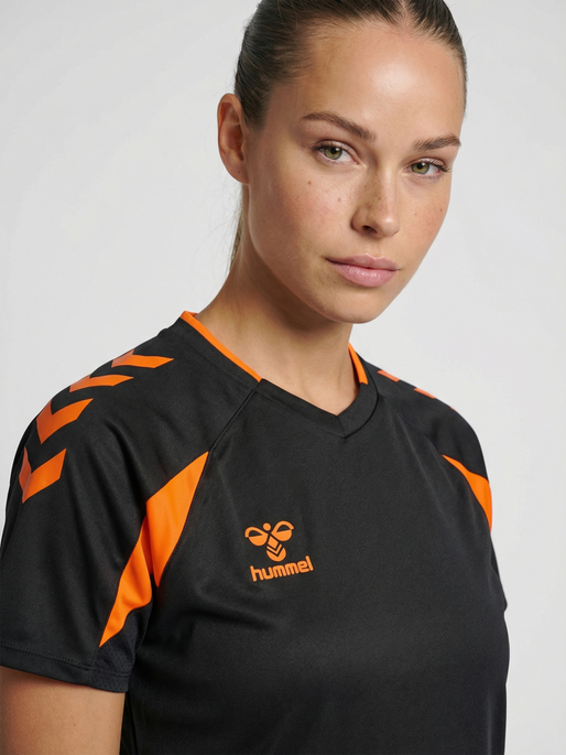 hmlCORE 2.0 JERSEY S/S WOMAN, BLACK/ORANGE TIGER, model