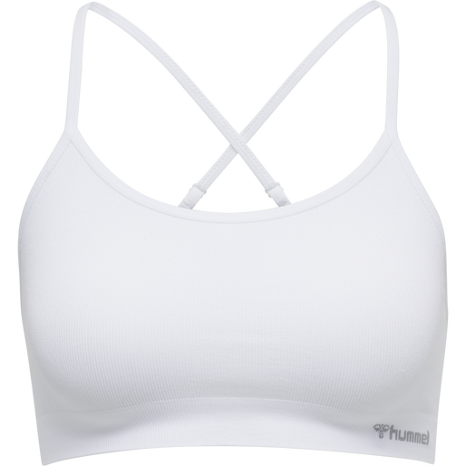 hmlJUNO SEAMLESS BRA, WHITE, packshot