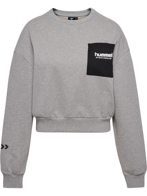 hmlLGC DACIA SWEATSHIRT, GREY MELANGE, packshot