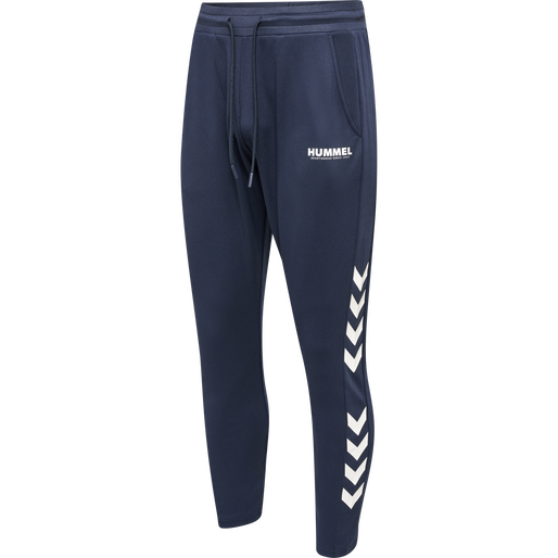 hmlLEGACY POLY TAPERED PANTS, BLUE NIGHTS/WHITE, packshot