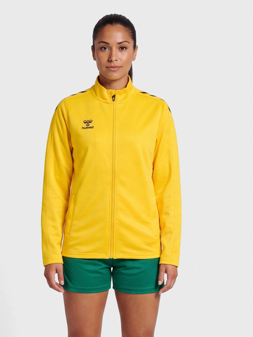hmlCORE XK POLY ZIP SWEAT WOMAN, SPORTS YELLOW, model