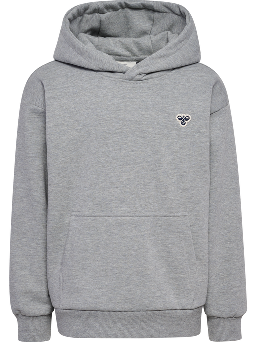 hmlJR LOOSE HOODIE BEE, GREY MELANGE hmlJR LOOSE HOODIE BEE, GREY MELANGE, packshot