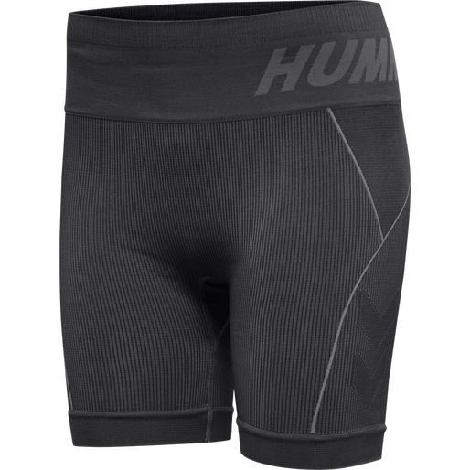 hmlTE CHRISTEL 2-PACK SEAML SHORTS, BLACK/CHATEAU GREY, packshot