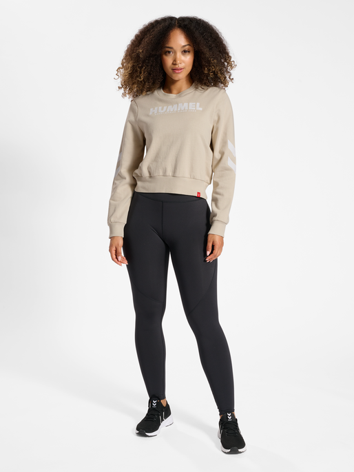 hmlLEGACY WOMAN SWEATSHIRT, PUMICE STONE, model
