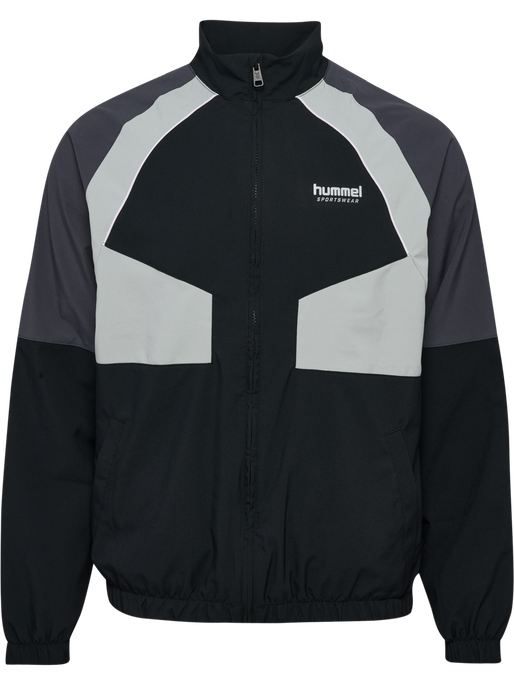 hmlLOOSE TRACK ZIPJACKET SPORTSWEAR, BLACK hmlLOOSE TRACK ZIPJACKET SPORTSWEAR, BLACK, packshot