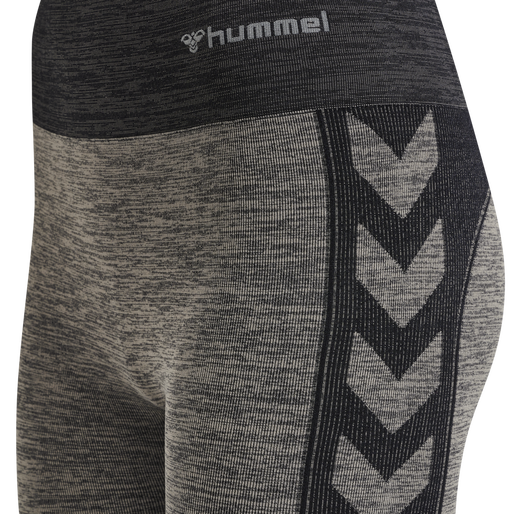 hmlCLEA SEAMLESS MID WAIST TIGHTS, CHATEAU GRAY/BLACK MELANGE hmlCLEA SEAMLESS MID WAIST TIGHTS, CHATEAU GRAY/BLACK MELANGE, packshot