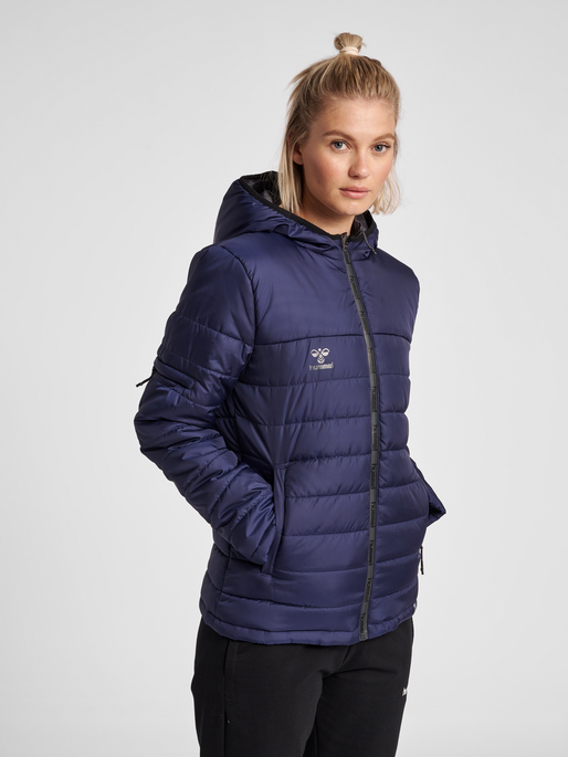 hummel NORTH QUILTED HOOD JACKET WOMAN - MARINE |