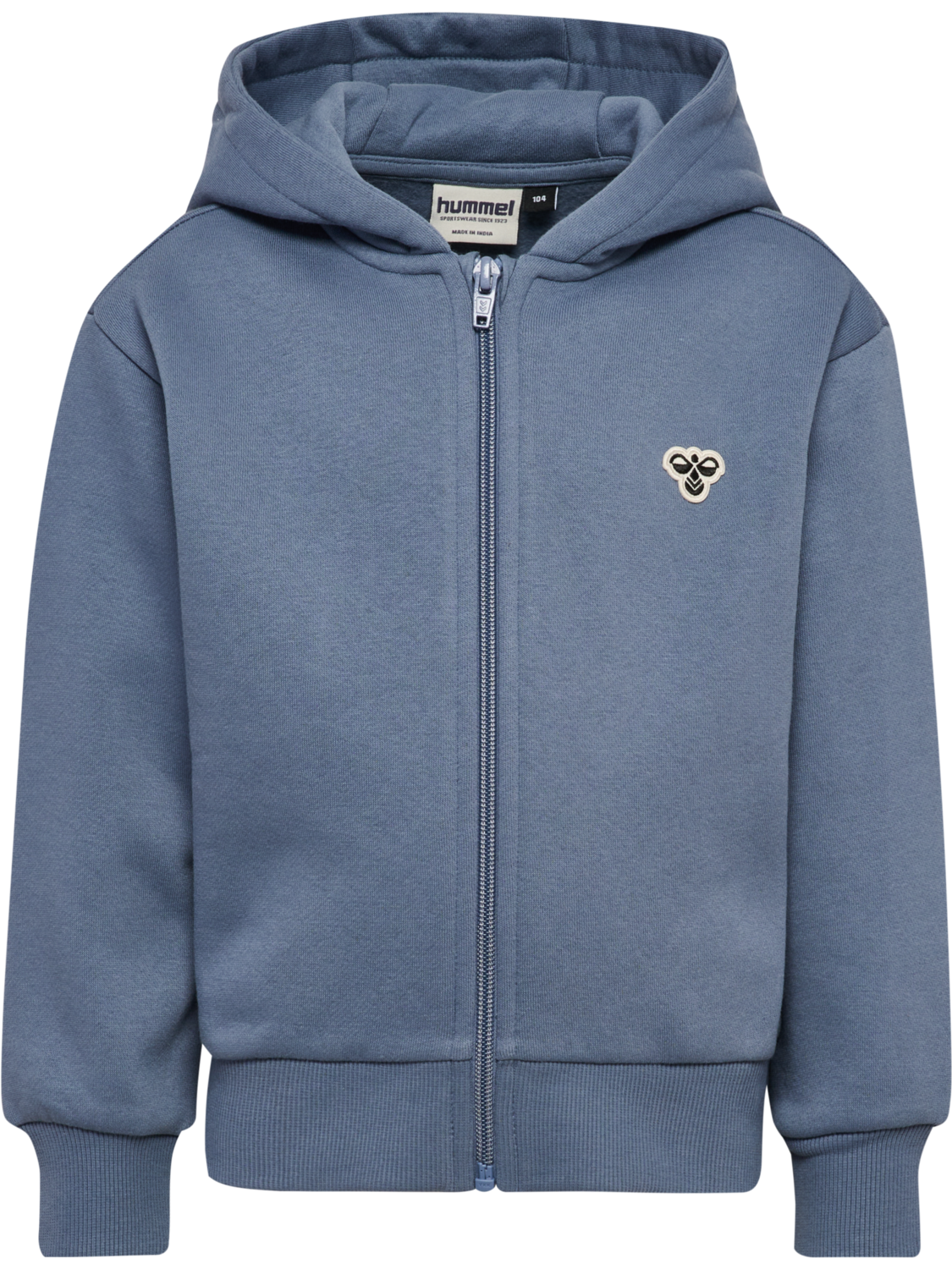 hmlJR LOOSE ZIP HOODIE BEE, FLINT STONE, packshot