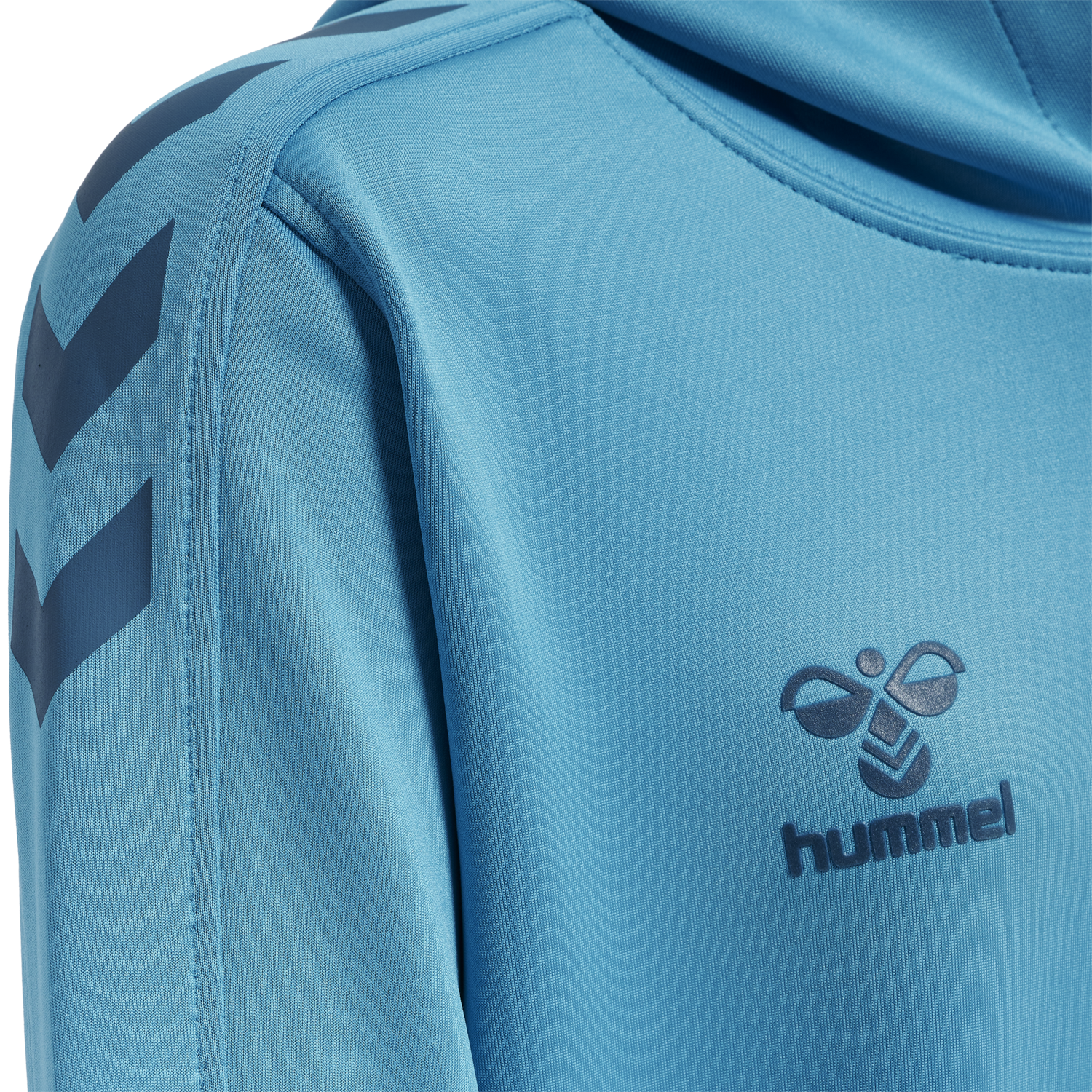 hmlCORE XK POLY KIDS SWEAT HOODIE, BLUE DANUBE, packshot