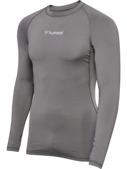 hmlBL PERFORMANCE TEE L/S, STEEL GRAY, packshot