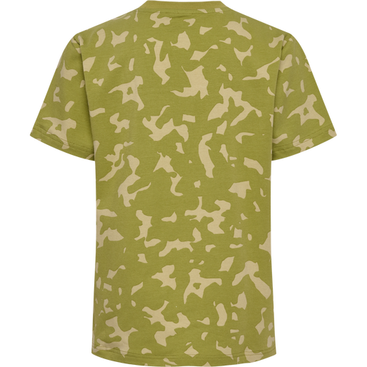 hmlRUSH AOP T-SHIRT S/S, GREEN OLIVE, packshot
